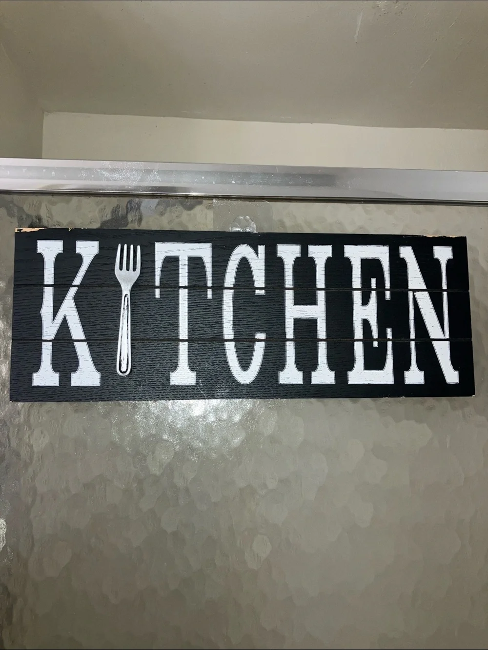 Black 'KITCHEN' Wall Plaque with 3D Fork Accent